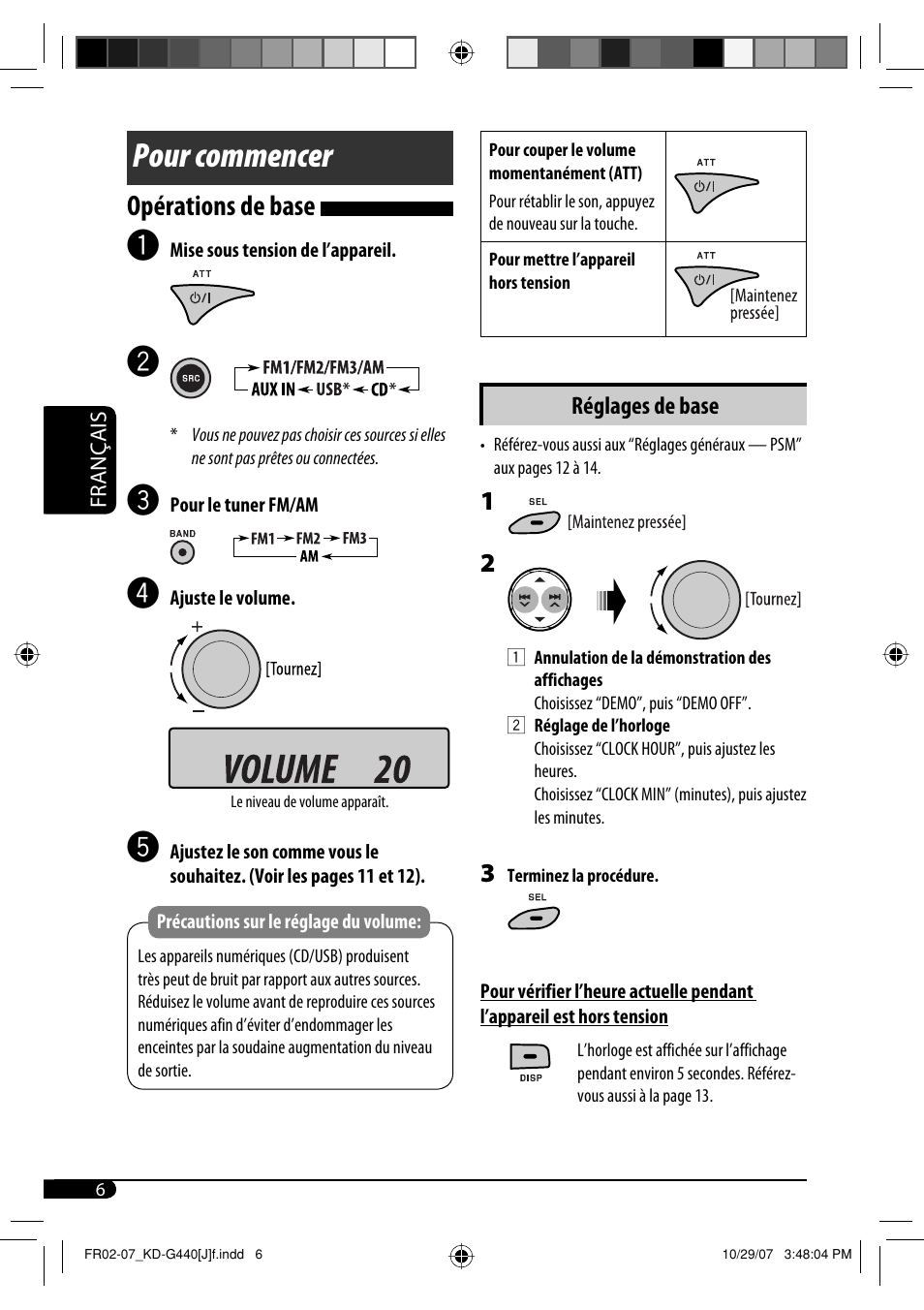 Pour commencer, Opérations de base | JVC KD-G440 User Manual | Page 46 / 62