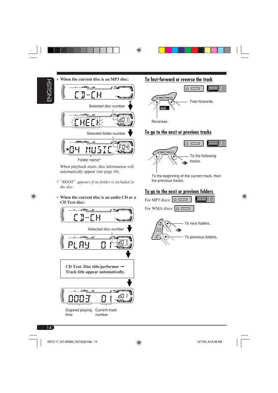 English | JVC KD-G310 User Manual | Page 14 / 98