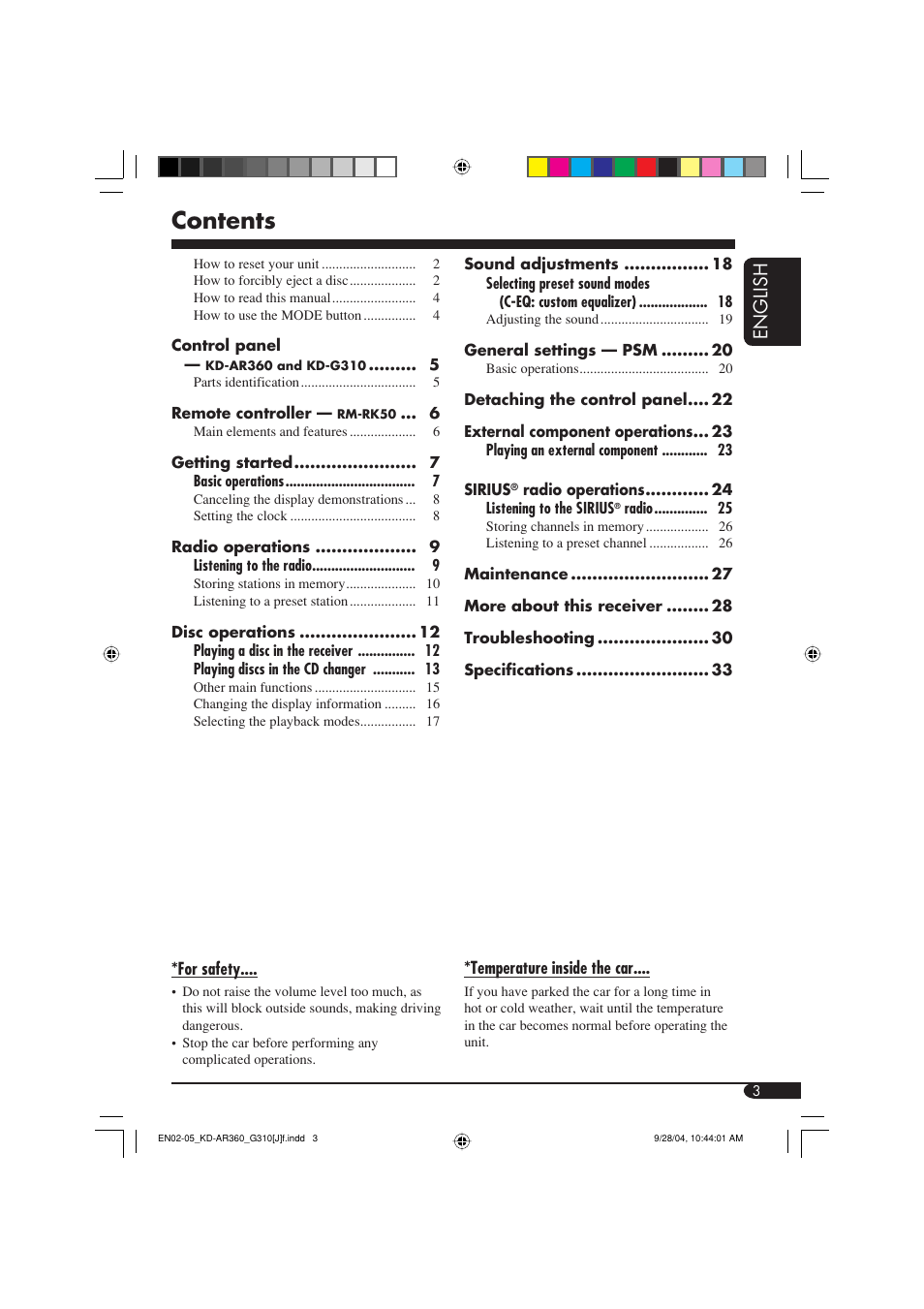 JVC KD-G310 User Manual | Page 3 / 98