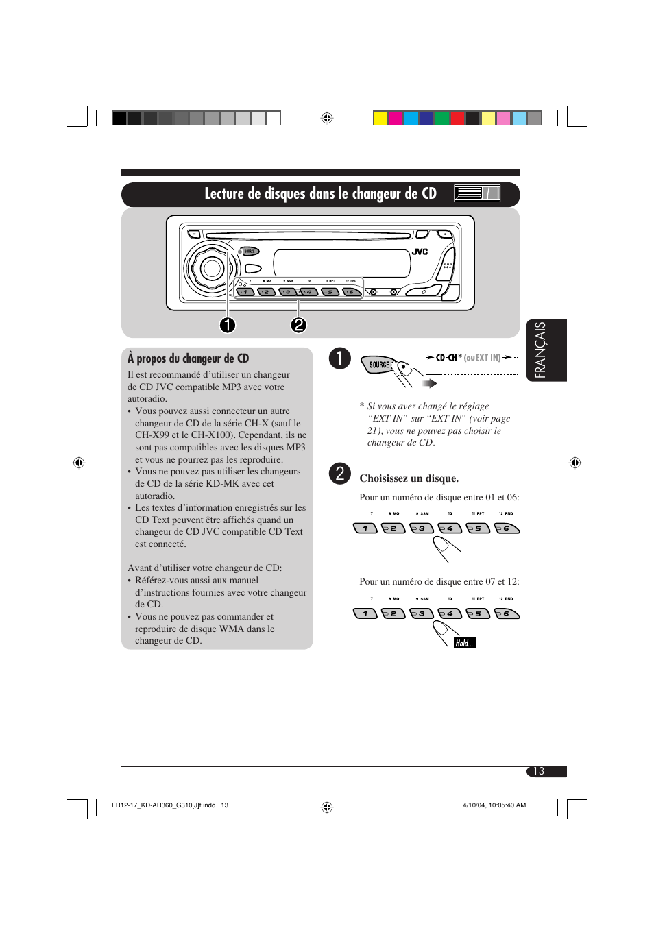 Lecture de disques dans le changeur de cd | JVC KD-G310 User Manual | Page 77 / 98