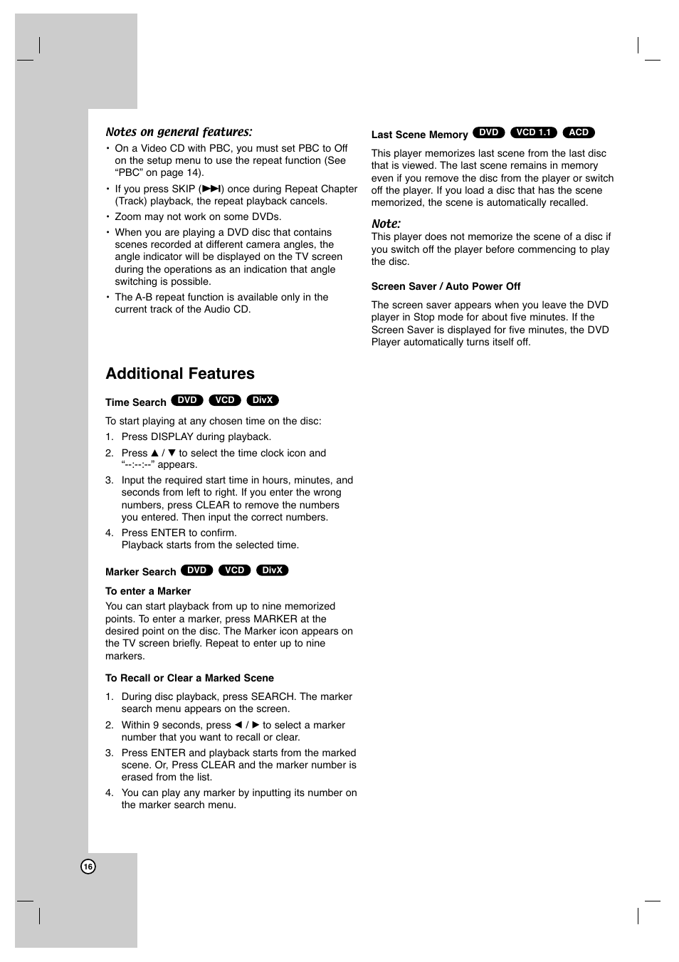 Additional features | JVC XV-N452S User Manual | Page 16 / 28
