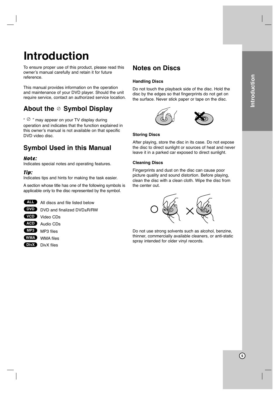 Introduction, About the symbol display, Symbol used in this manual | Operation reference installation and setup | JVC XV-N452S User Manual | Page 5 / 28