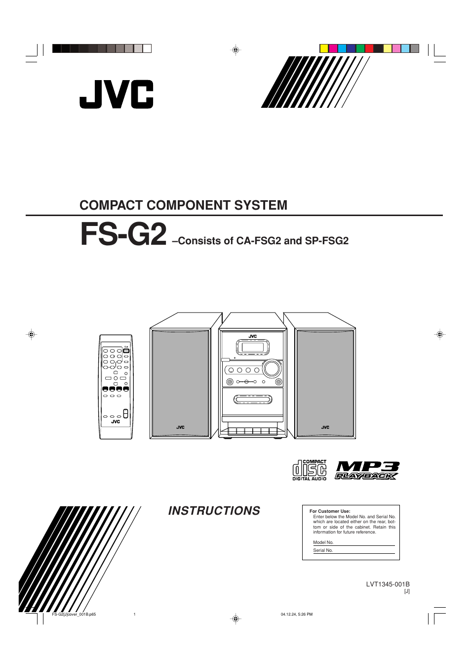 JVC FS-G2 User Manual | 28 pages