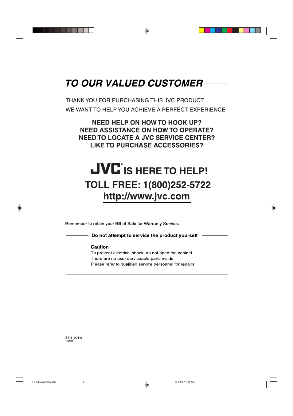 JVC FS-G2 User Manual | Page 27 / 28