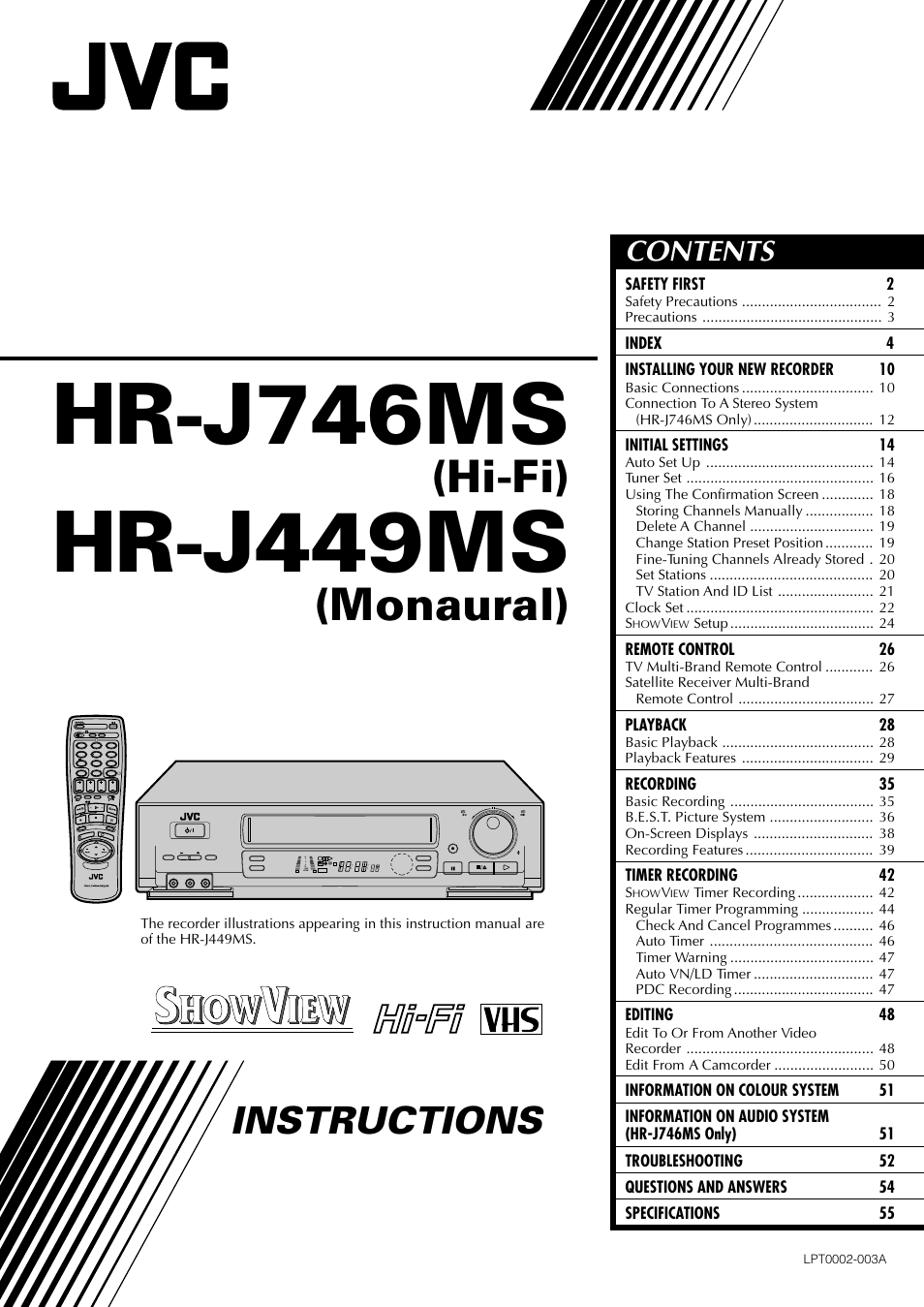 JVC HR-J449MS User Manual | 56 pages