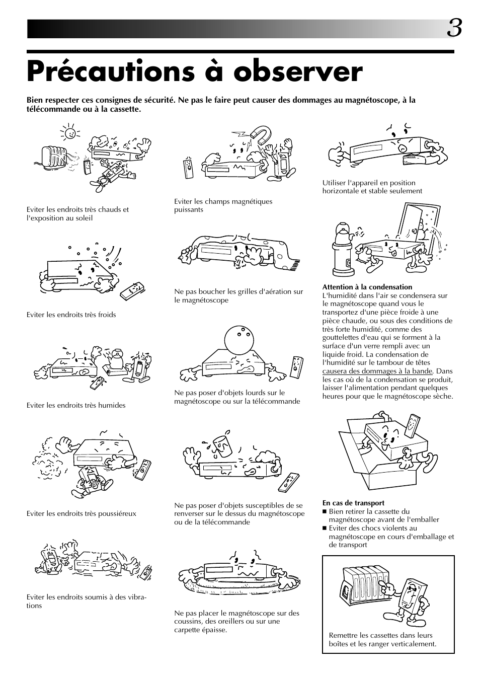 Précautions à observer | JVC HR-J449MS User Manual | Page 3 / 56