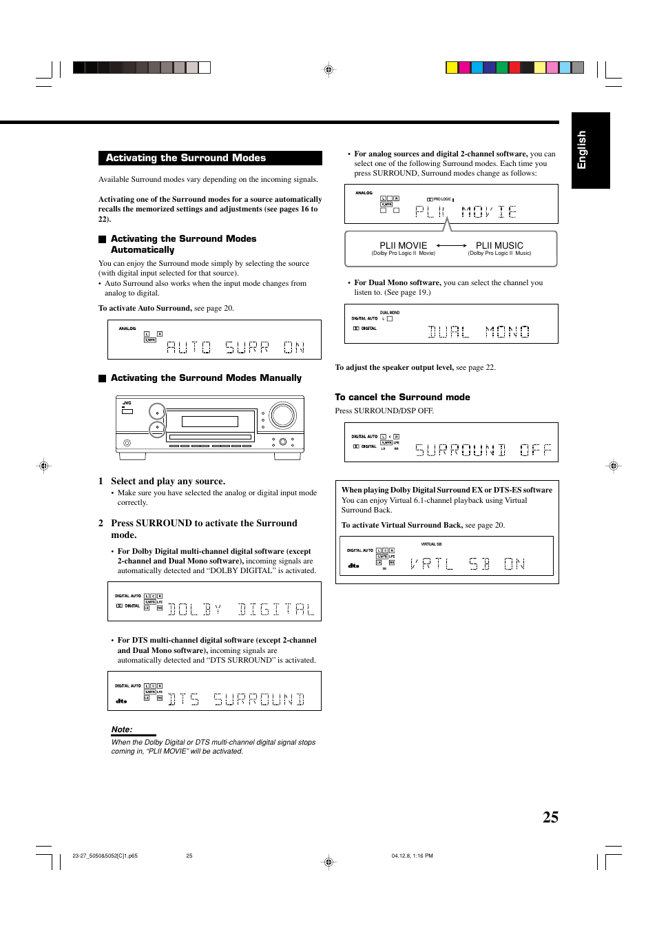 English | JVC RX-5050B User Manual | Page 66 / 76