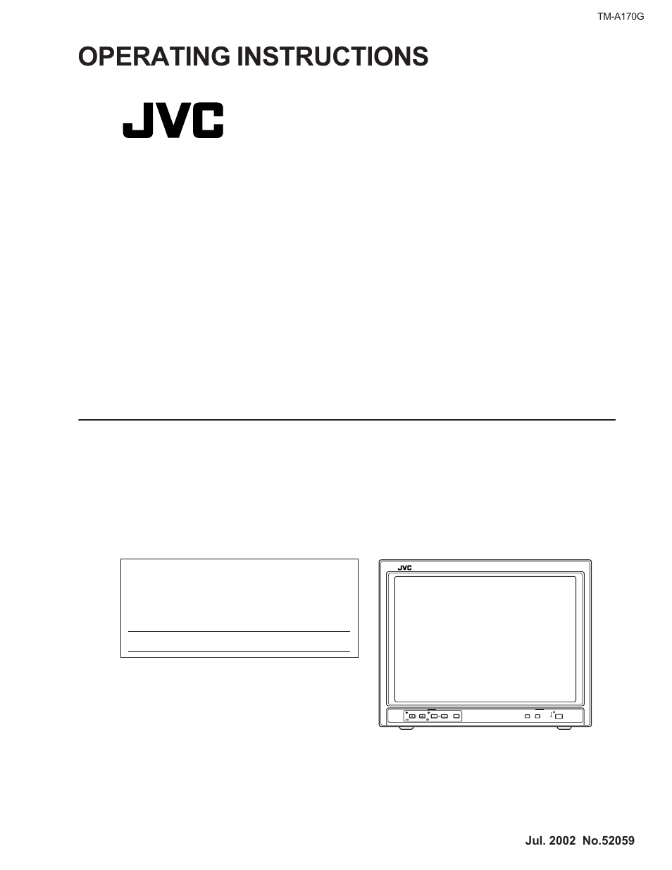 JVC TM-A170G User Manual | 12 pages