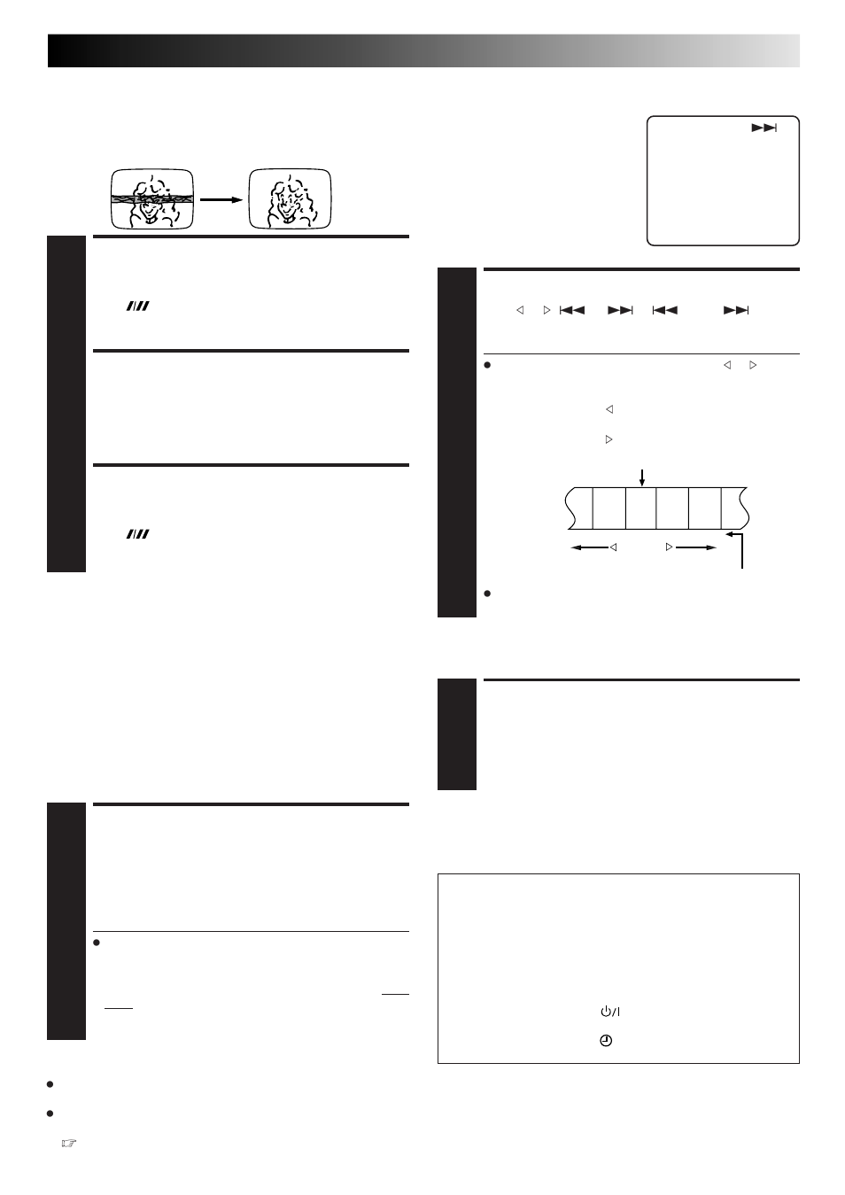 Override automatic tracking, Adjust tracking manually, Return to automatic tracking | Activate instant review, Activate index search, Manual tracking, Instant review, Index search | JVC HR-J668EU User Manual | Page 15 / 56