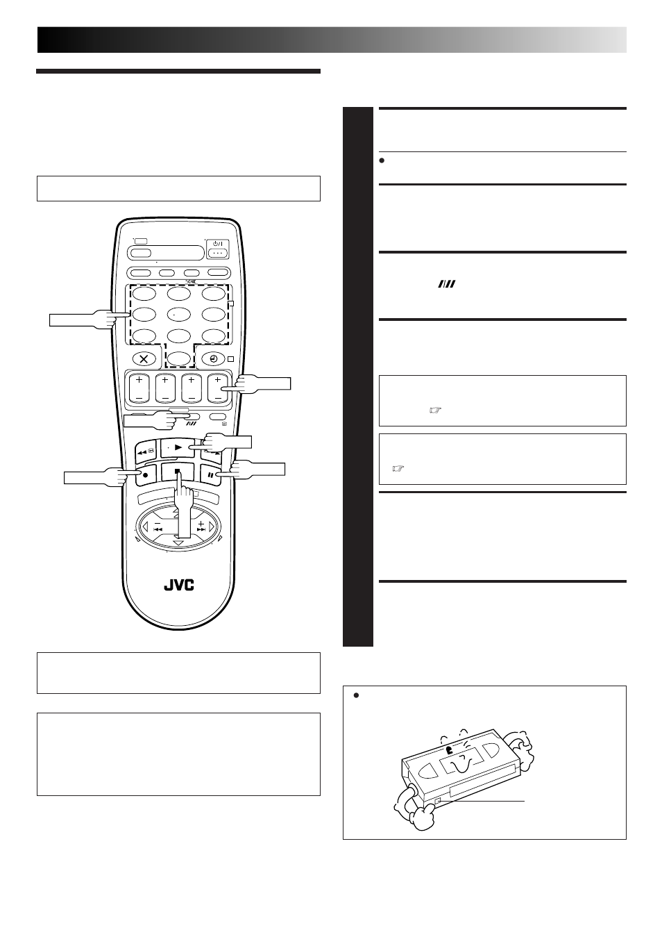 Basic recording, Load a cassette, Choose a programme | Set tape speed, Start recording, Pause/resume recording, Stop recording, Recording | JVC HR-J668EU User Manual | Page 17 / 56