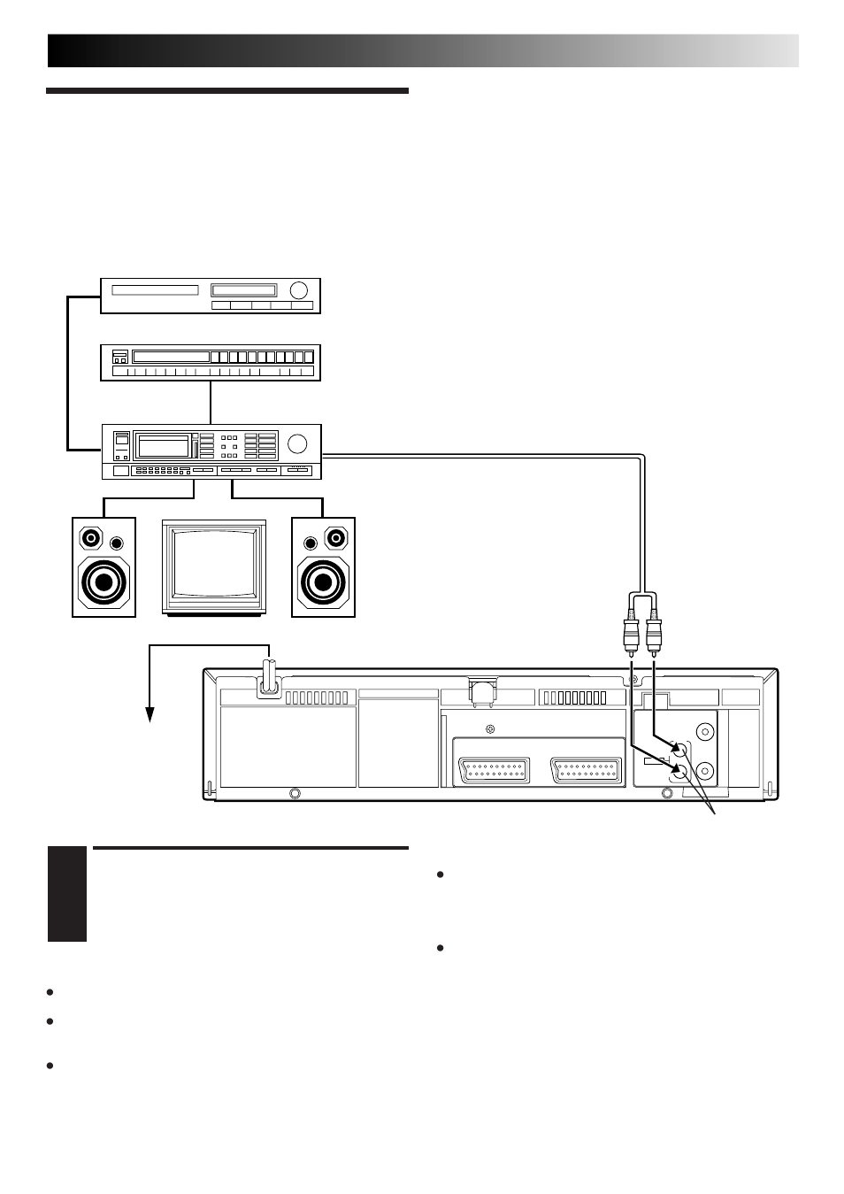 Connecting/ using a stereo system, Make connections, Cautions | JVC HR-J668EU User Manual | Page 35 / 56