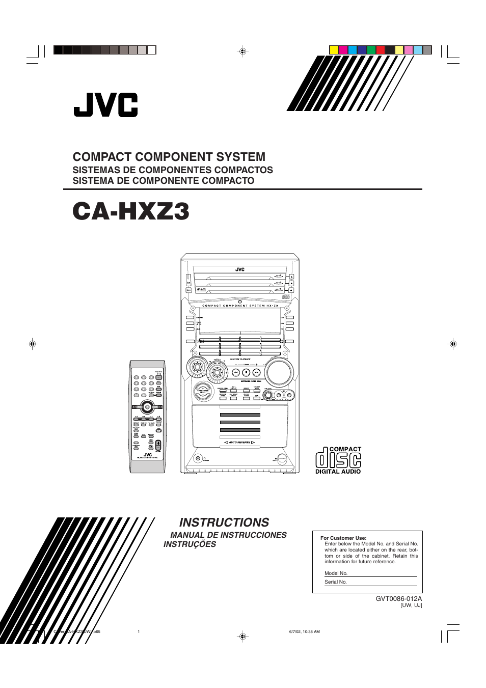 JVC CA-HXZ3 User Manual | 41 pages