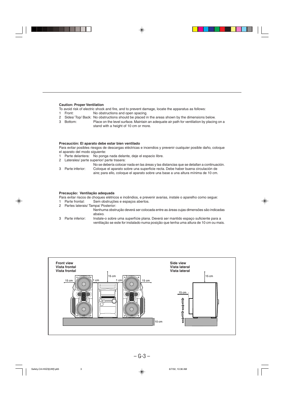 Caution: proper ventilation | JVC CA-HXZ3 User Manual | Page 4 / 41