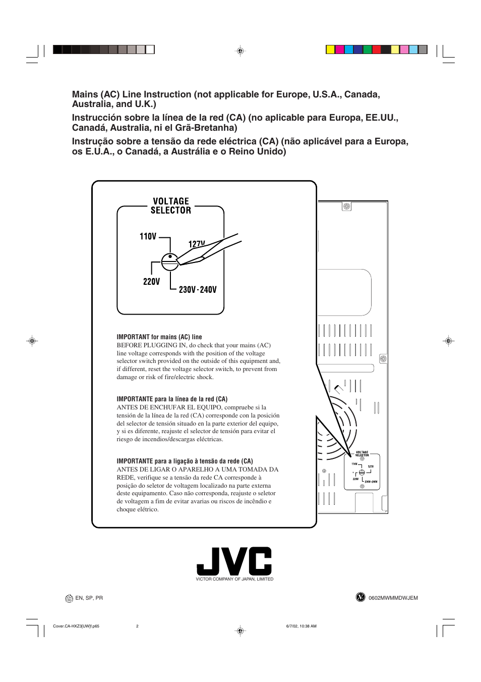 JVC CA-HXZ3 User Manual | Page 40 / 41