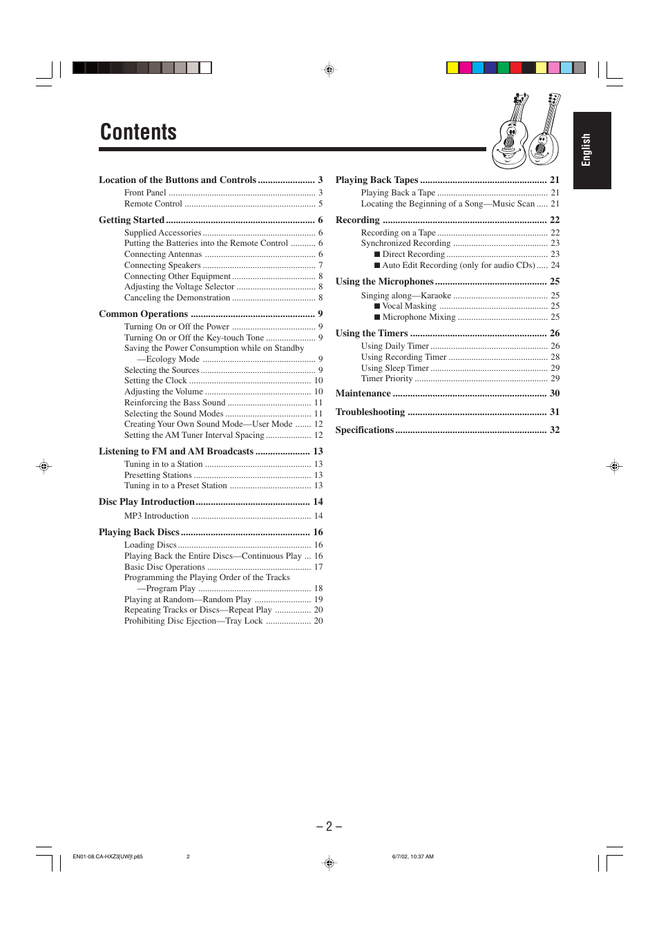 JVC CA-HXZ3 User Manual | Page 7 / 41