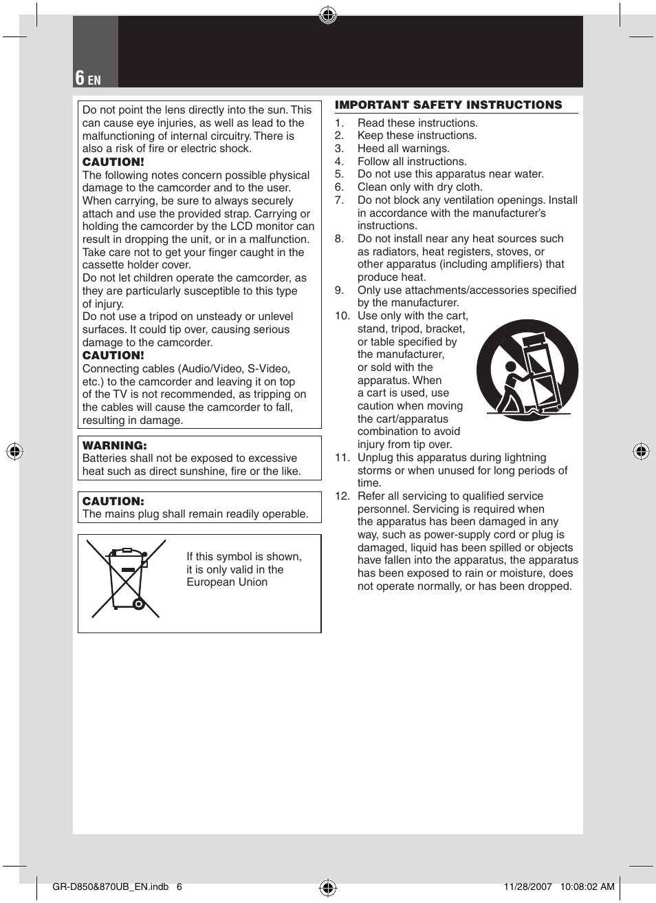 JVC GR-D850 GR-D870 User Manual | Page 6 / 52