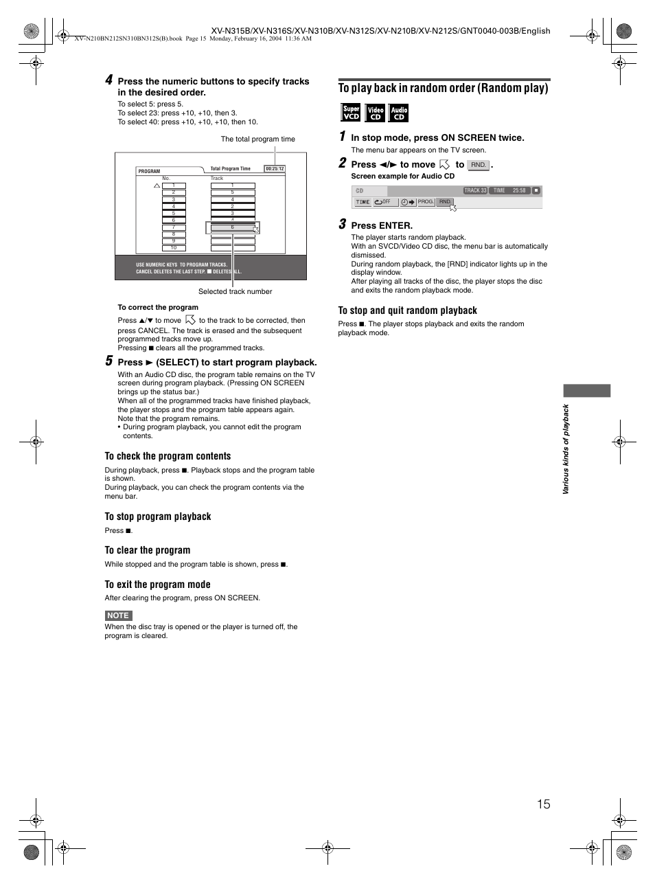 JVC XV-N212S  EN User Manual | Page 17 / 38