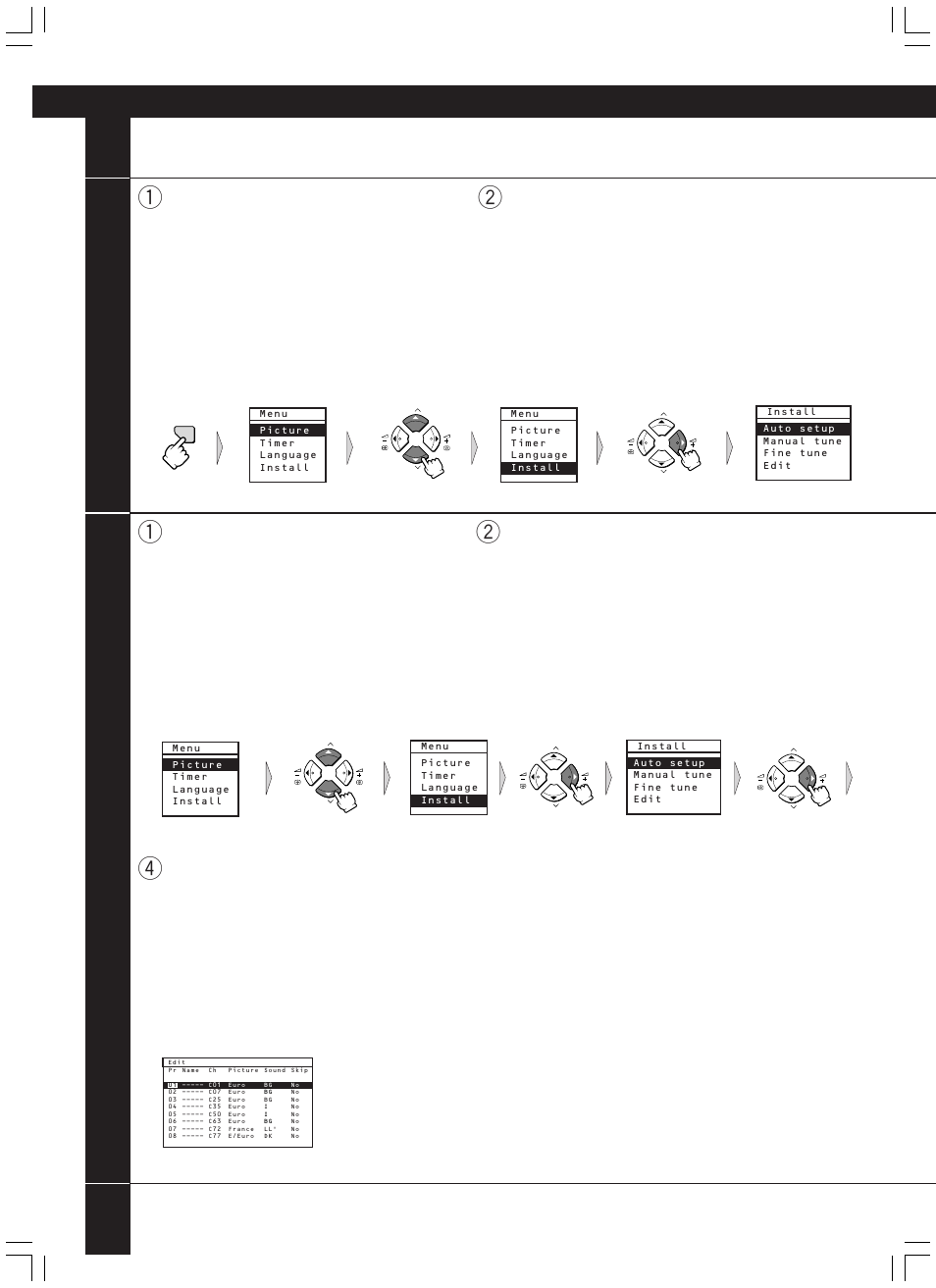 Installation, Press the right button | JVC AV-14JT5EU User Manual | Page 10 / 29