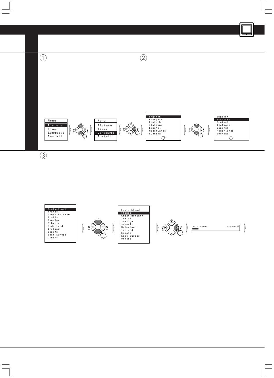 Langu a ge selection | JVC AV-14JT5EU User Manual | Page 11 / 29