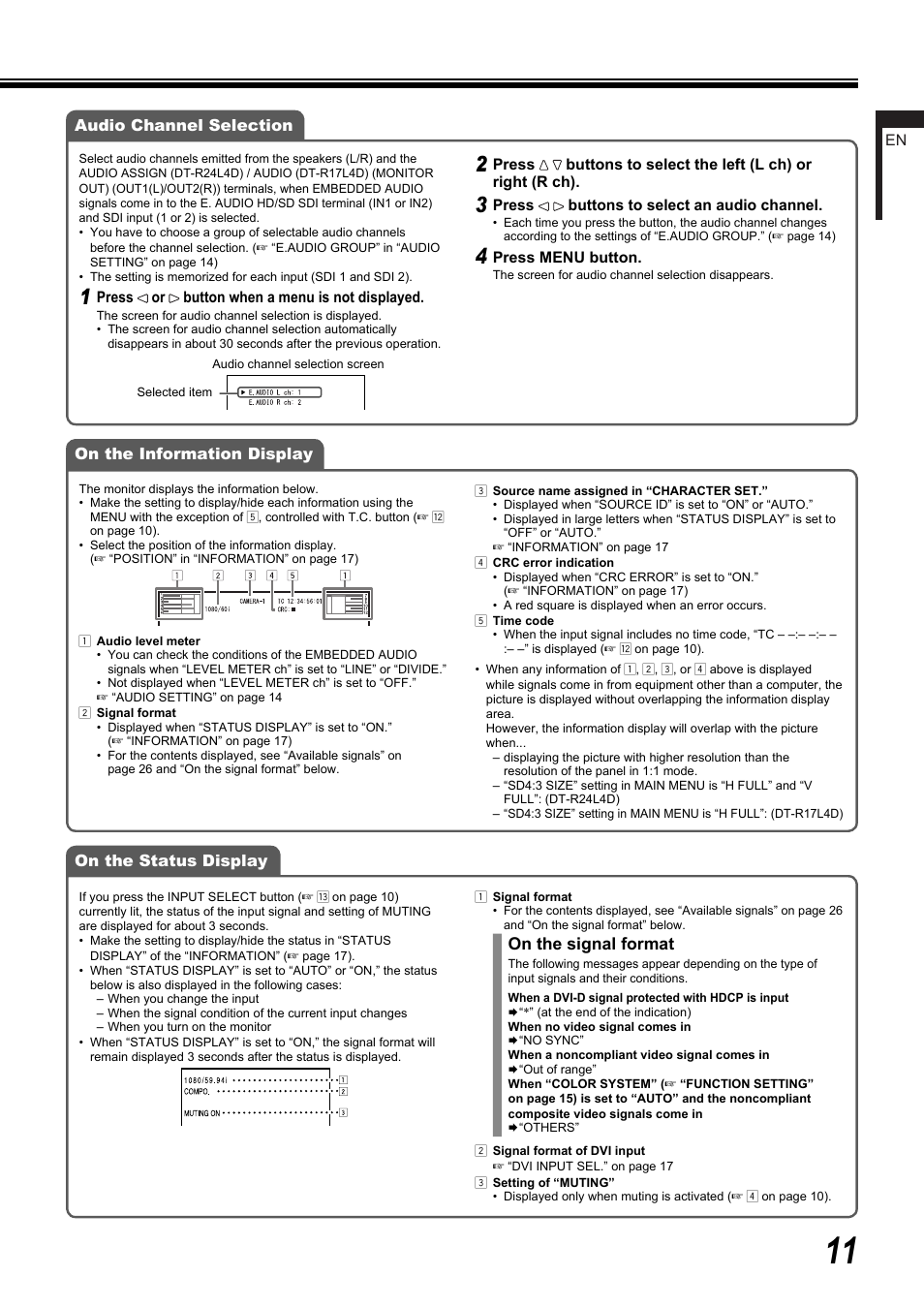 On the signal format | JVC DT-R24L4D User Manual | Page 11 / 28