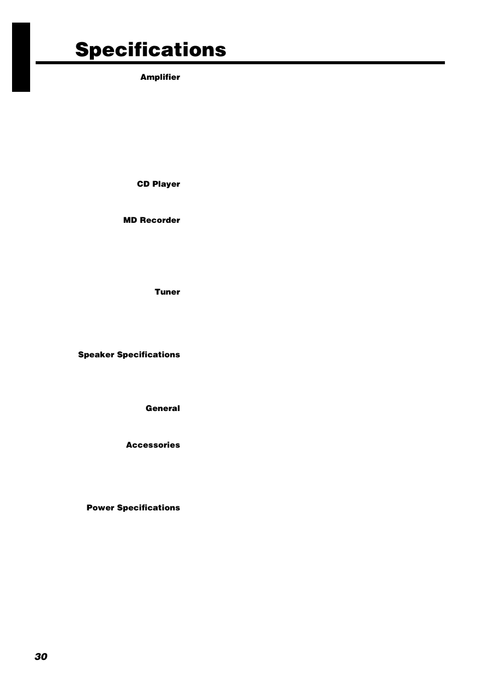 Specifications | JVC UX-V9RMD User Manual | Page 34 / 35