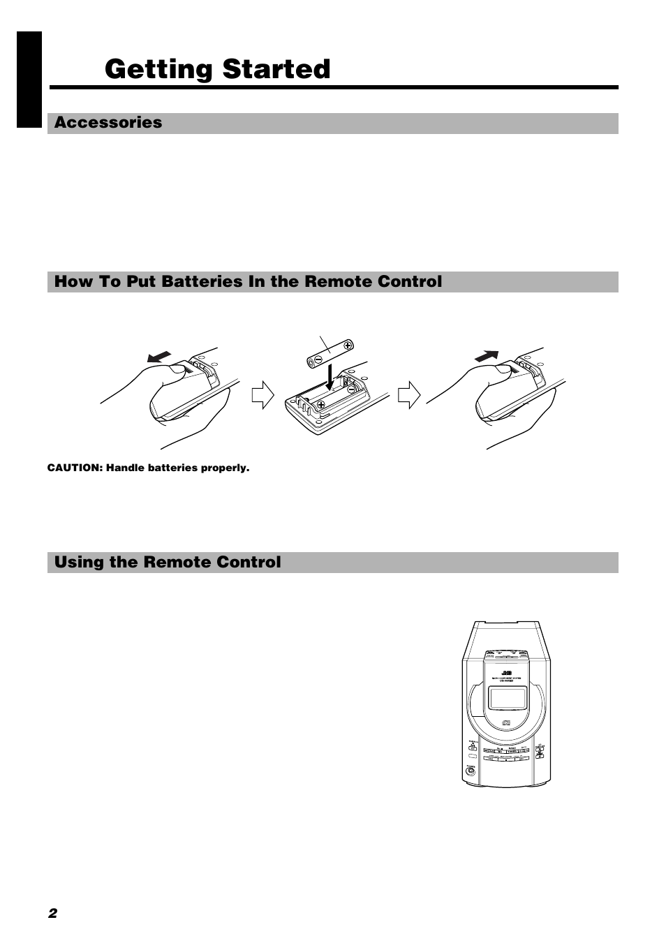 Getting started | JVC UX-V9RMD User Manual | Page 6 / 35