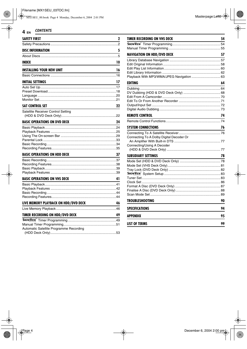 JVC DR-MX1S User Manual | Page 4 / 100