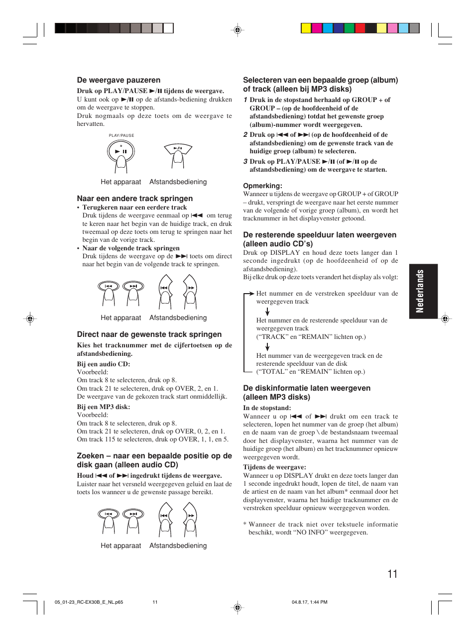 Nederlands | JVC RC-EX30B User Manual | Page 85 / 144