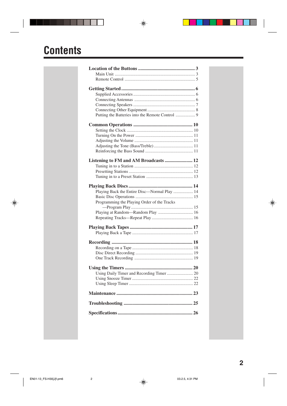 JVC CA-FSH30 User Manual | Page 5 / 32