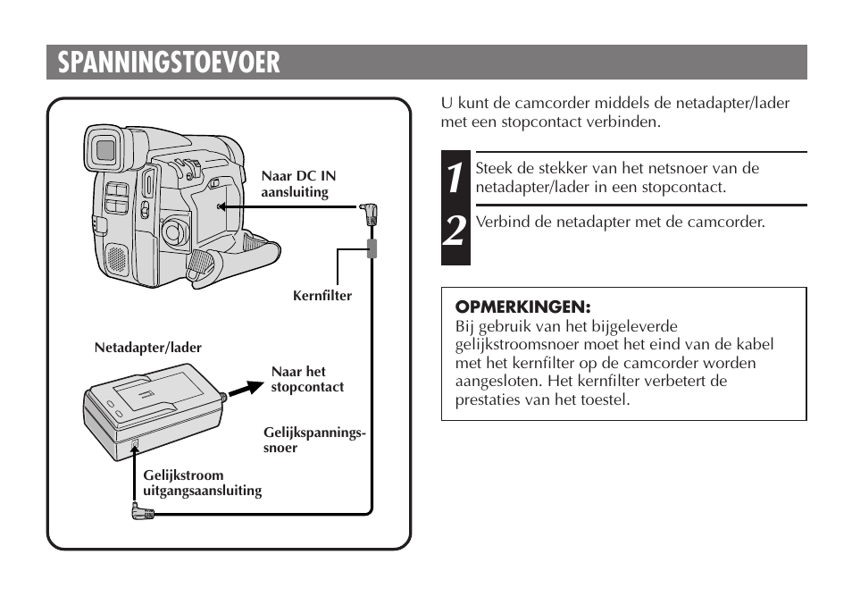 Spanningstoevoer | JVC AA-V20EG/EK User Manual | Page 24 / 88