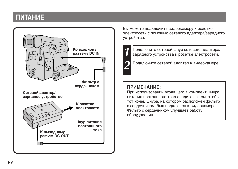 Питание | JVC AA-V20EG/EK User Manual | Page 68 / 88