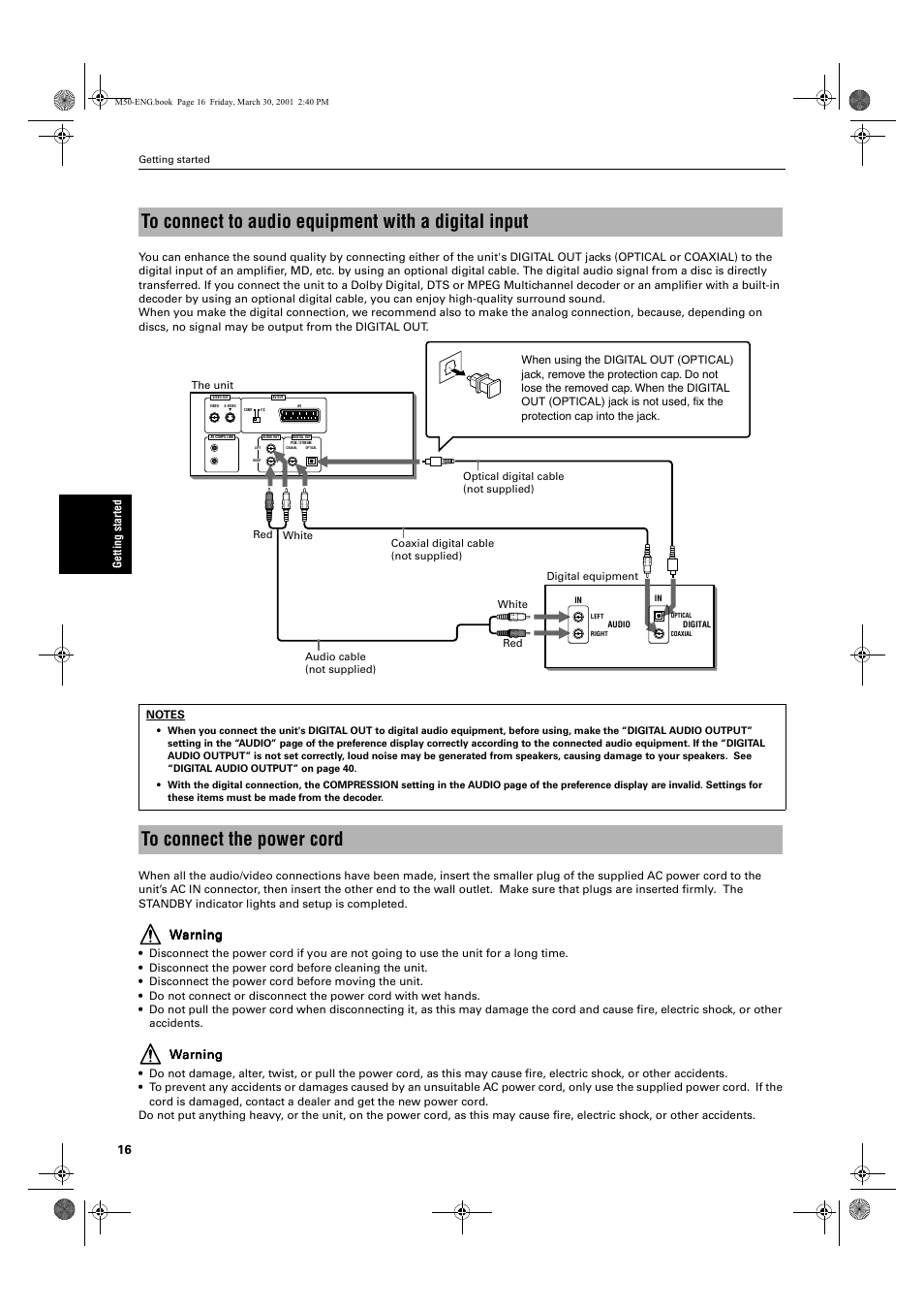 Warning | JVC XV-M52SL User Manual | Page 18 / 52