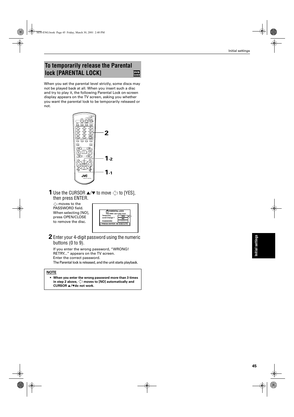 Initial settings | JVC XV-M52SL User Manual | Page 47 / 52