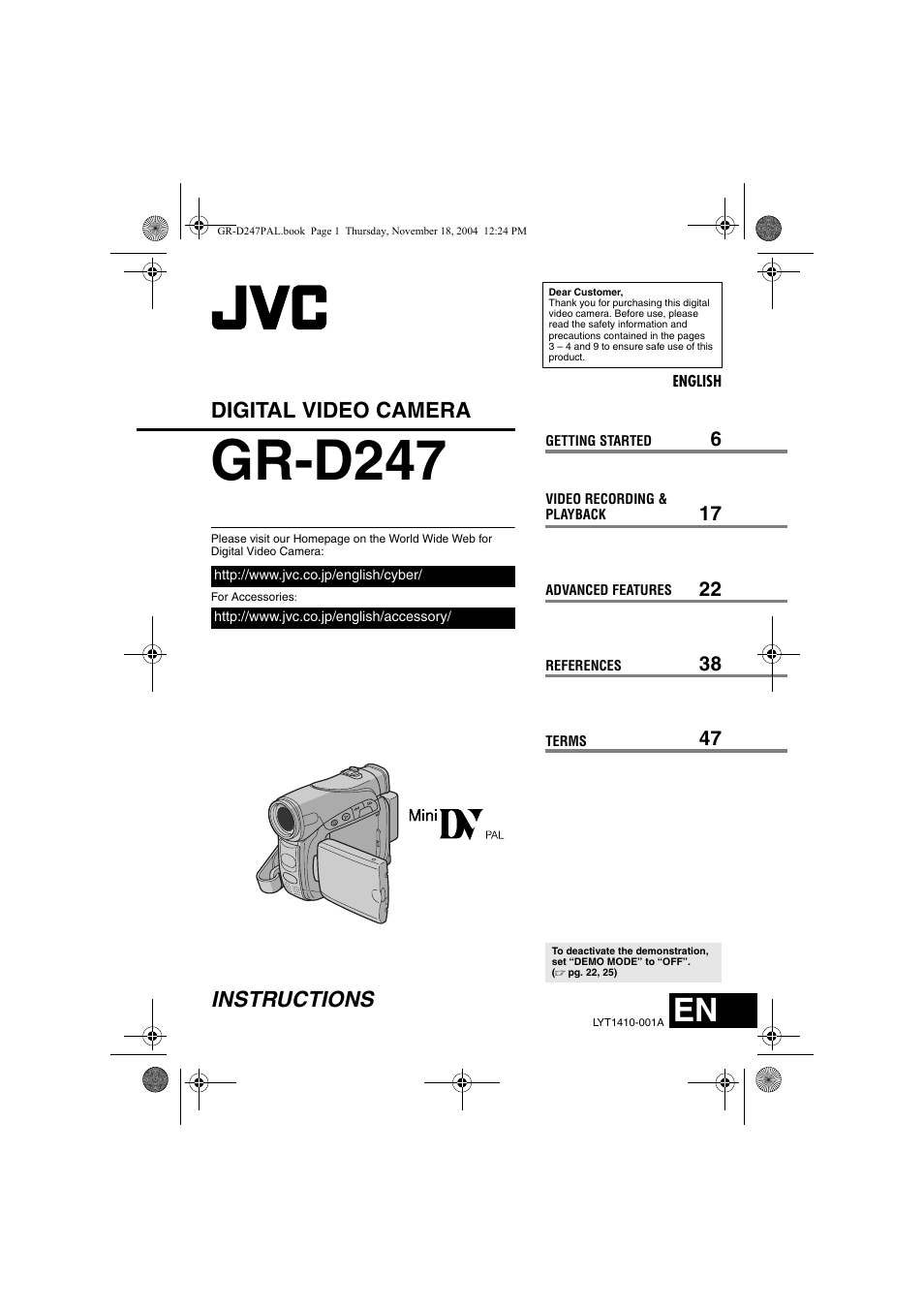 JVC GR-D247 User Manual | 48 pages