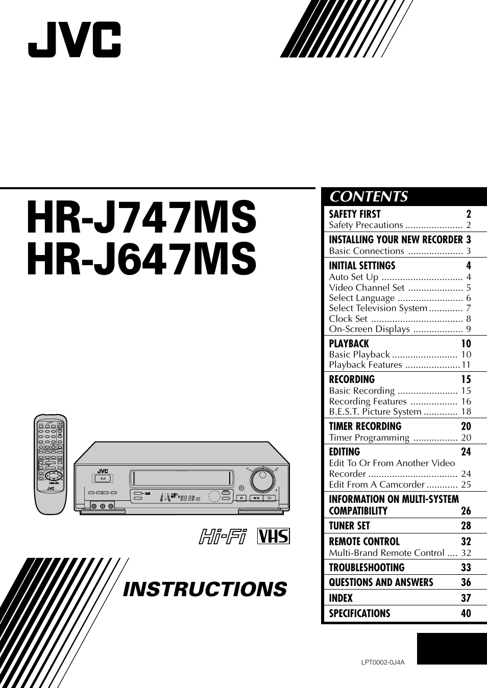 JVC HR-J647MS User Manual | 42 pages