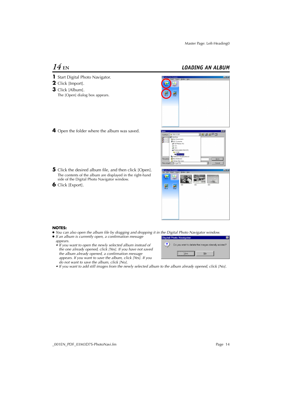 Loading an album | JVC Digital Photo Navigator ImageMixer with VCD LYT1116-001A User Manual | Page 14 / 50