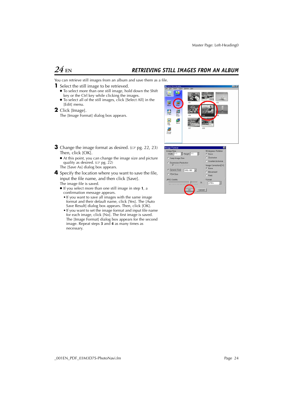 Retrieving still images from an album | JVC Digital Photo Navigator ImageMixer with VCD LYT1116-001A User Manual | Page 24 / 50