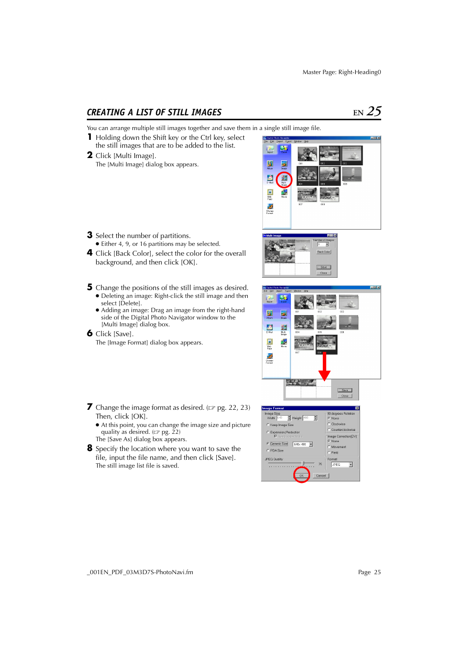 Creating a list of still images | JVC Digital Photo Navigator ImageMixer with VCD LYT1116-001A User Manual | Page 25 / 50