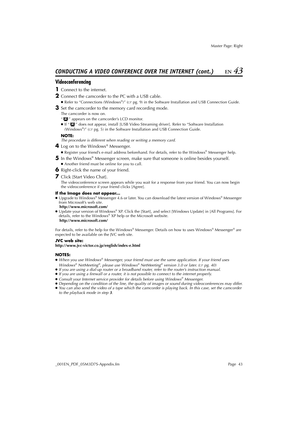 Videoconferencing, Videoconferencing 1 | JVC Digital Photo Navigator ImageMixer with VCD LYT1116-001A User Manual | Page 43 / 50