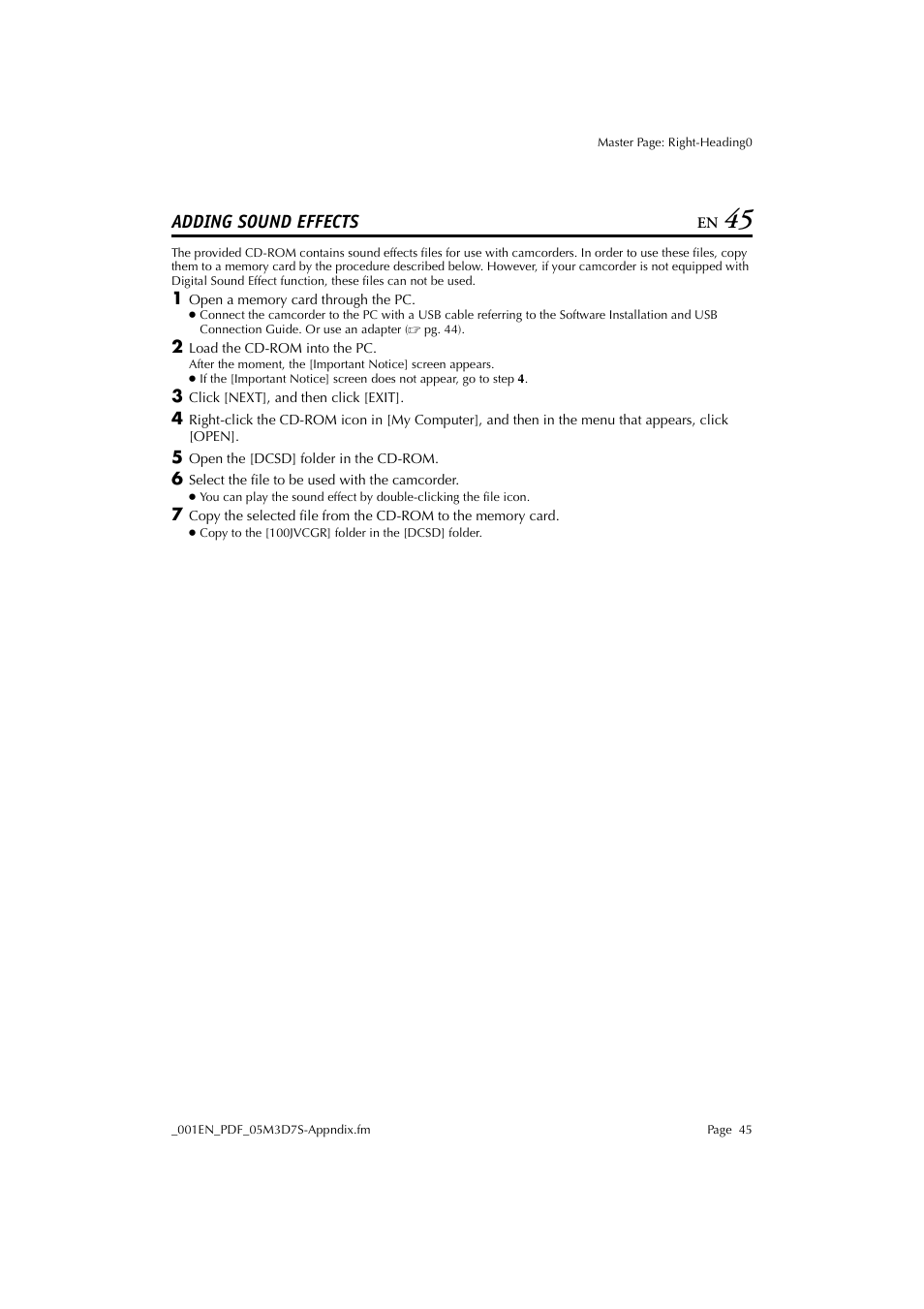 Adding sound effects | JVC Digital Photo Navigator ImageMixer with VCD LYT1116-001A User Manual | Page 45 / 50