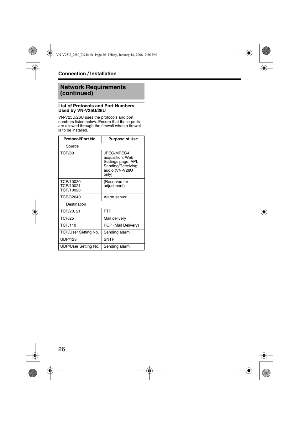 Network requirements (continued) | JVC VN-V25U VN-V26U User Manual | Page 26 / 104