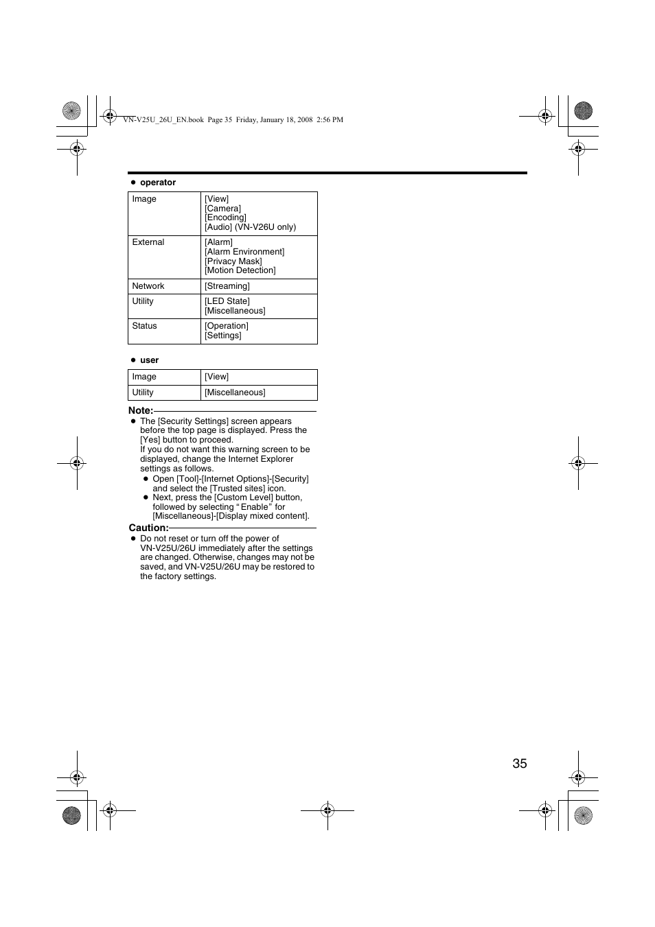 JVC VN-V25U VN-V26U User Manual | Page 35 / 104