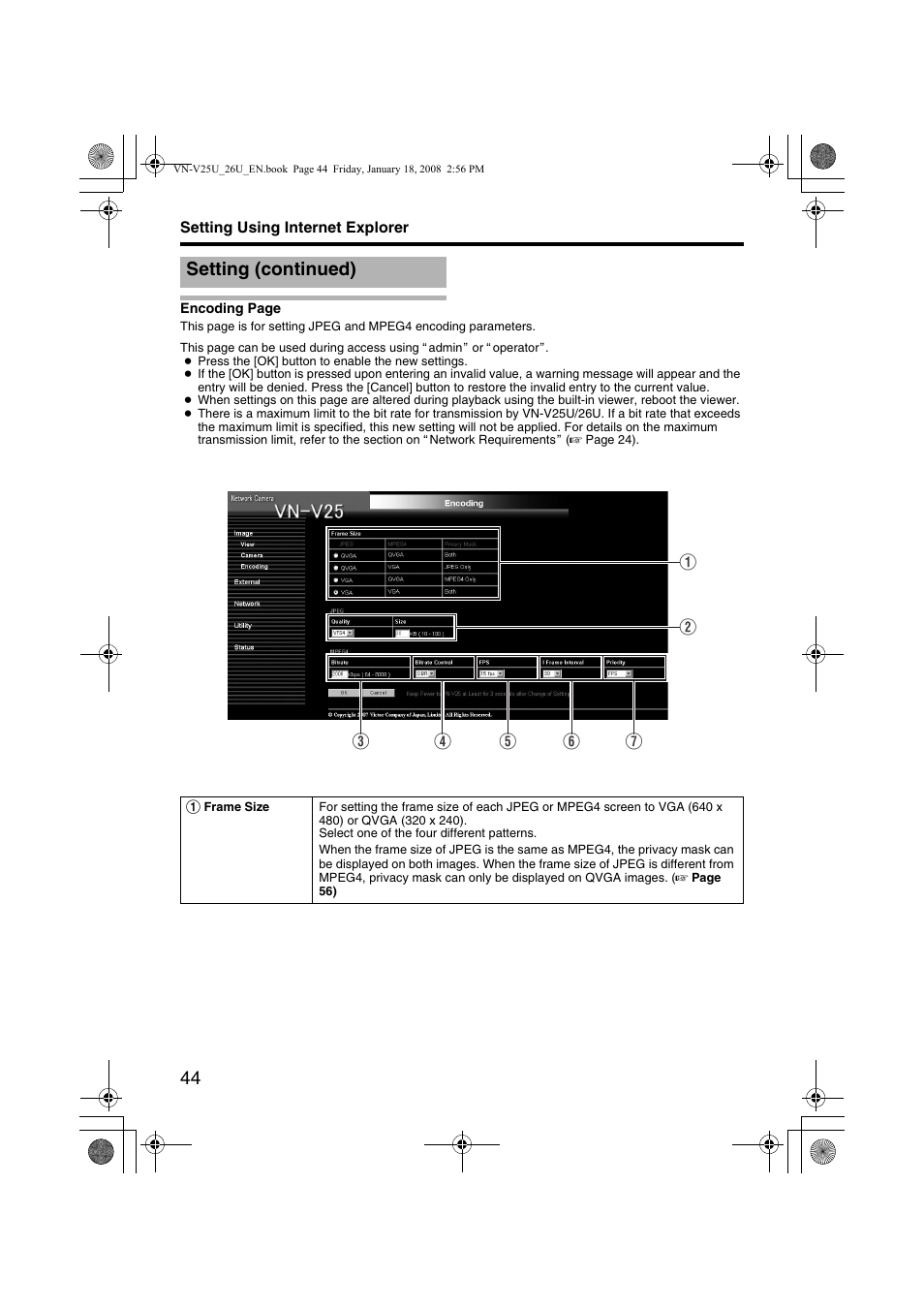 Setting (continued) | JVC VN-V25U VN-V26U User Manual | Page 44 / 104