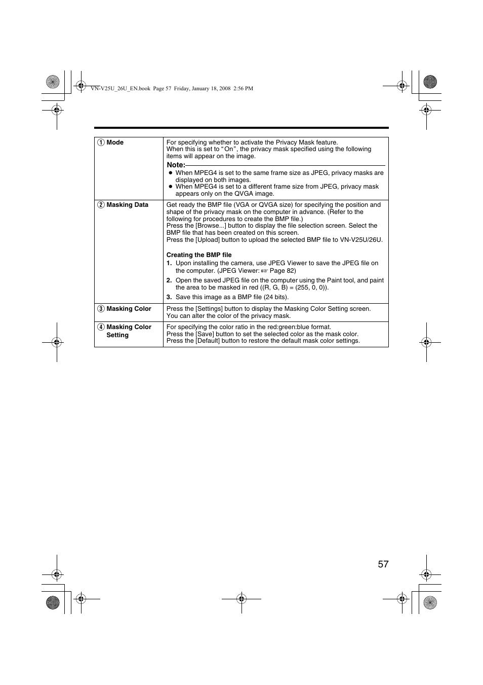 JVC VN-V25U VN-V26U User Manual | Page 57 / 104