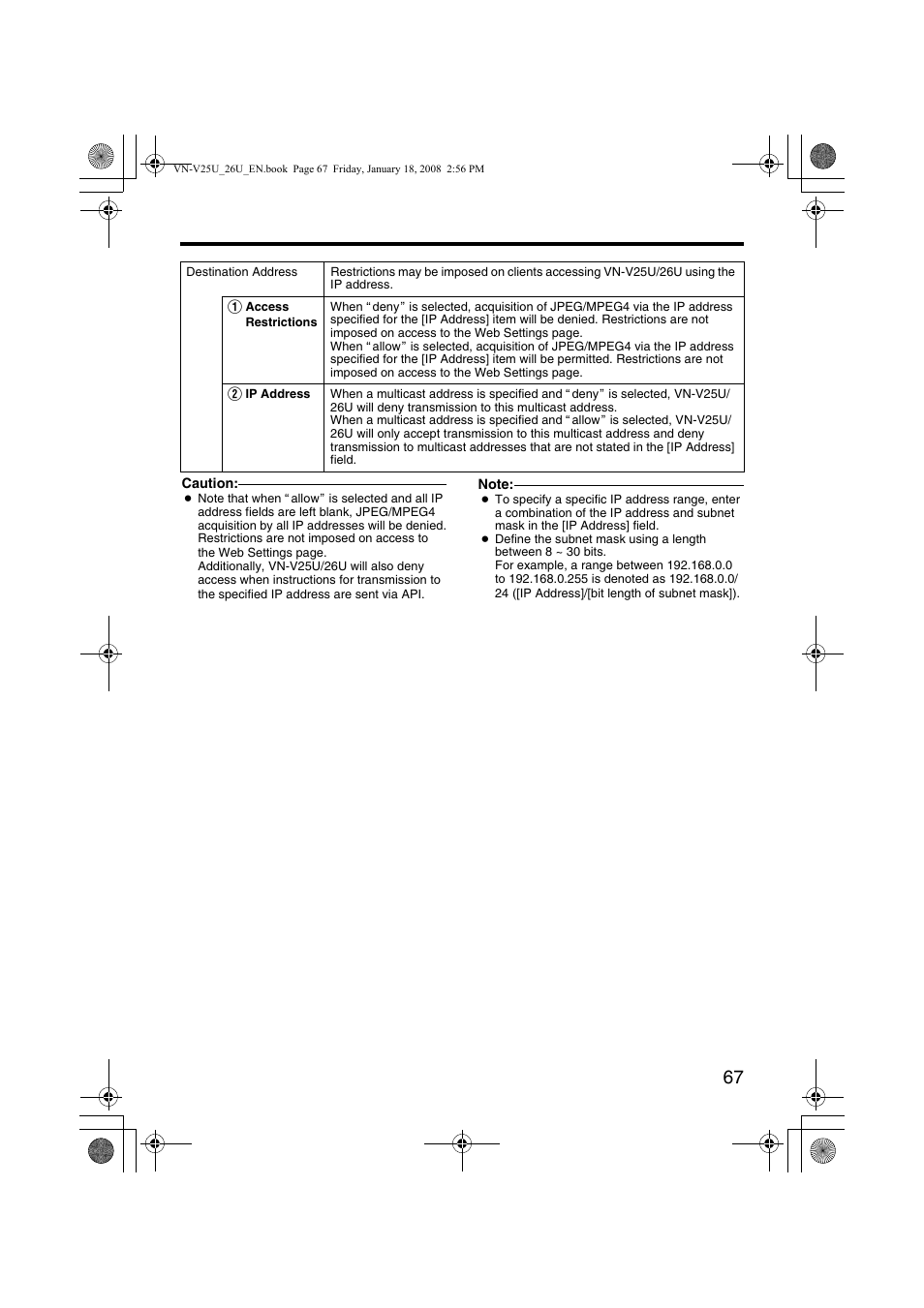 JVC VN-V25U VN-V26U User Manual | Page 67 / 104