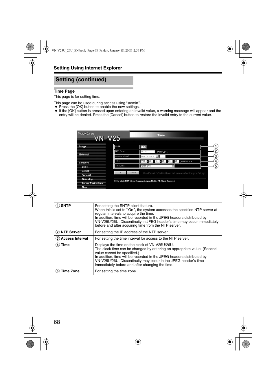 Setting (continued) | JVC VN-V25U VN-V26U User Manual | Page 68 / 104