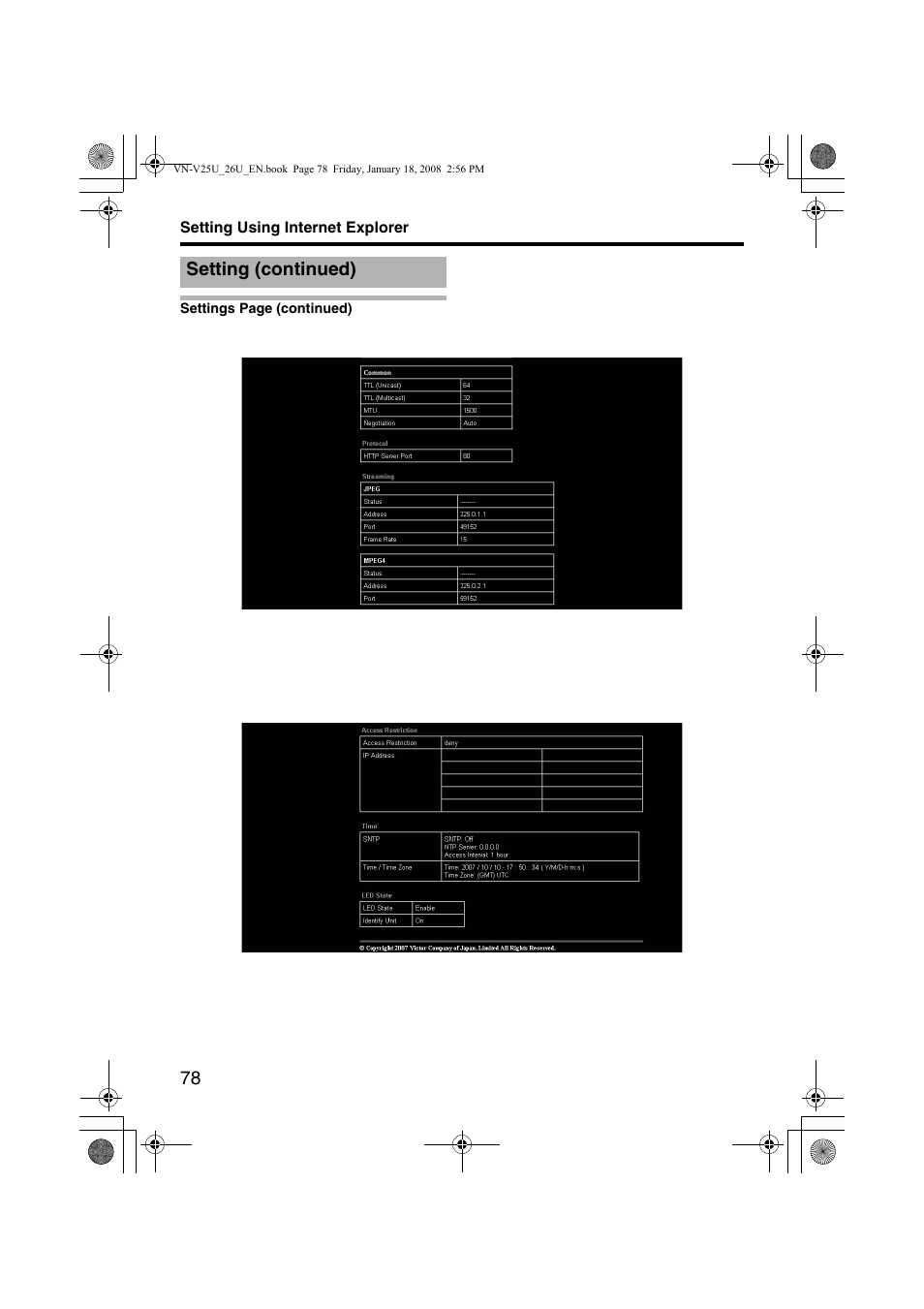 JVC VN-V25U VN-V26U User Manual | Page 78 / 104
