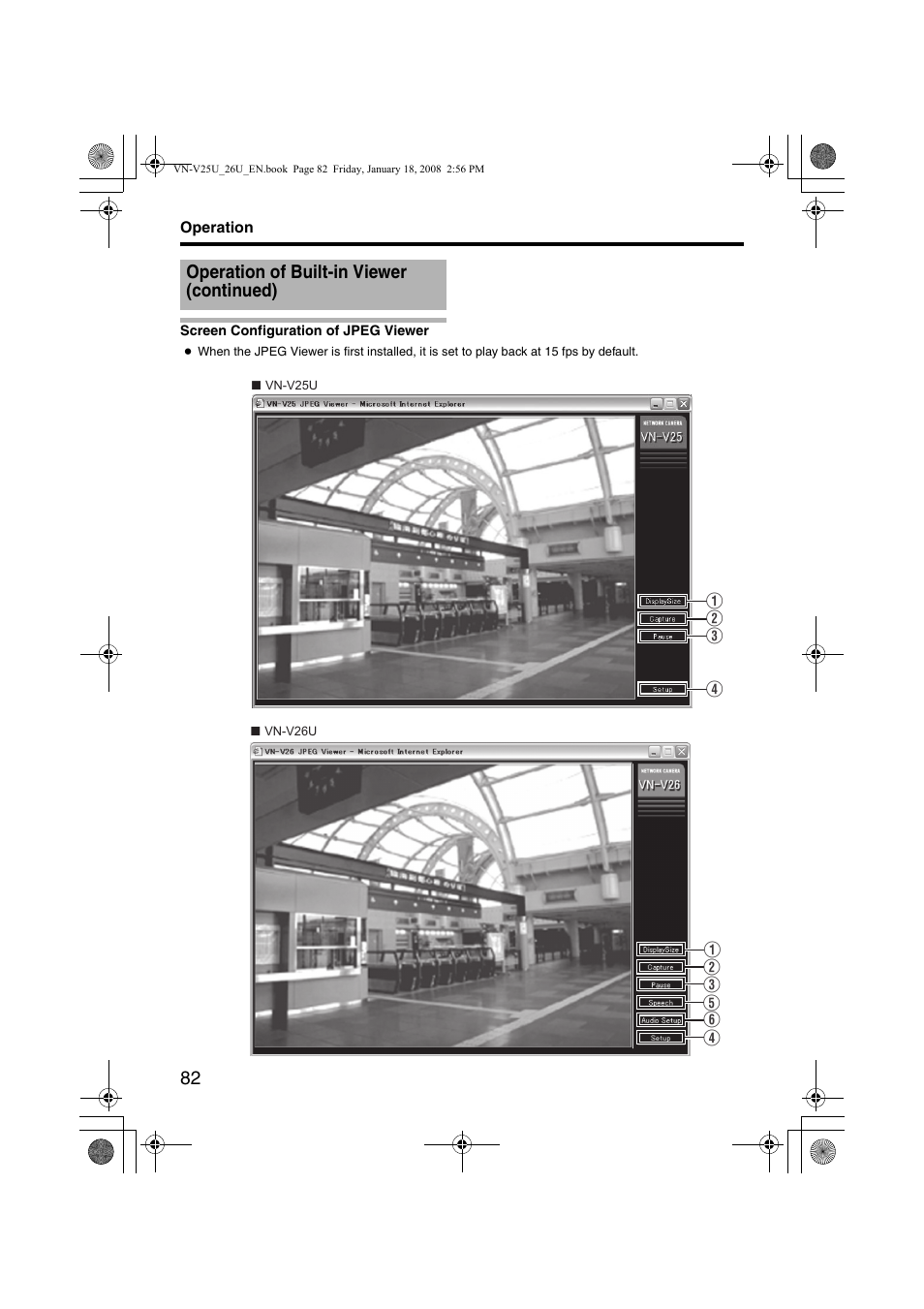 Screen configuration of jpeg viewer, Screen configuration of jpeg, Viewer | JVC VN-V25U VN-V26U User Manual | Page 82 / 104