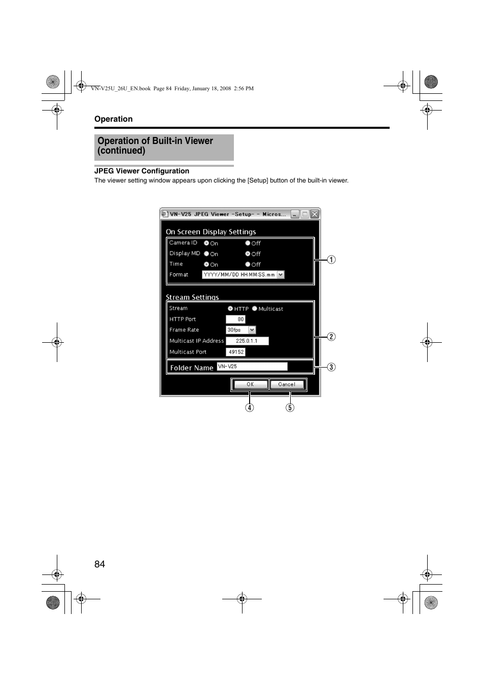 Jpeg viewer configuration, Operation of built-in viewer (continued) | JVC VN-V25U VN-V26U User Manual | Page 84 / 104