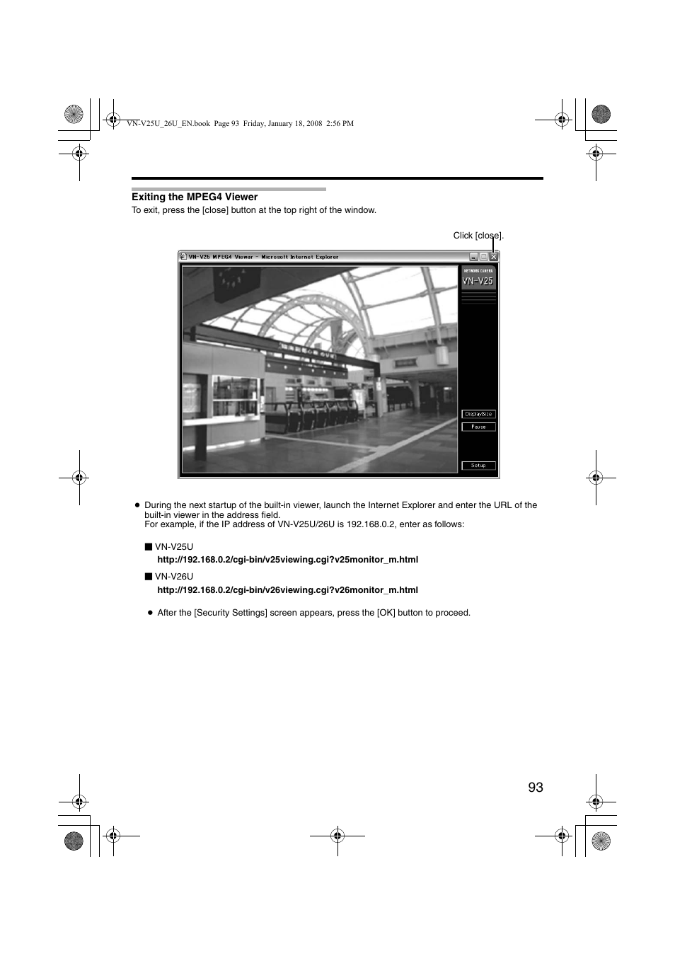 Exiting the mpeg4 viewer | JVC VN-V25U VN-V26U User Manual | Page 93 / 104